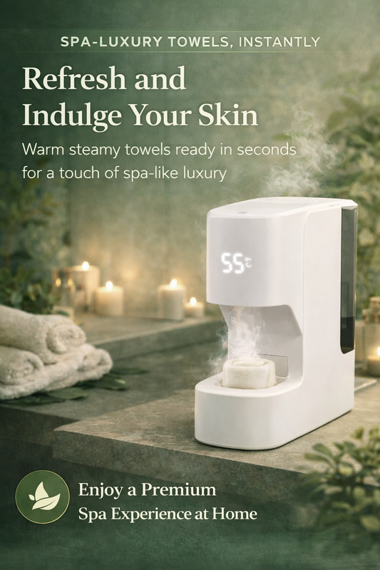 Lemfora™ Instant facial Spa – Portable Hot Towel Device Includes 20 Compressed eco friendly fiber Towels