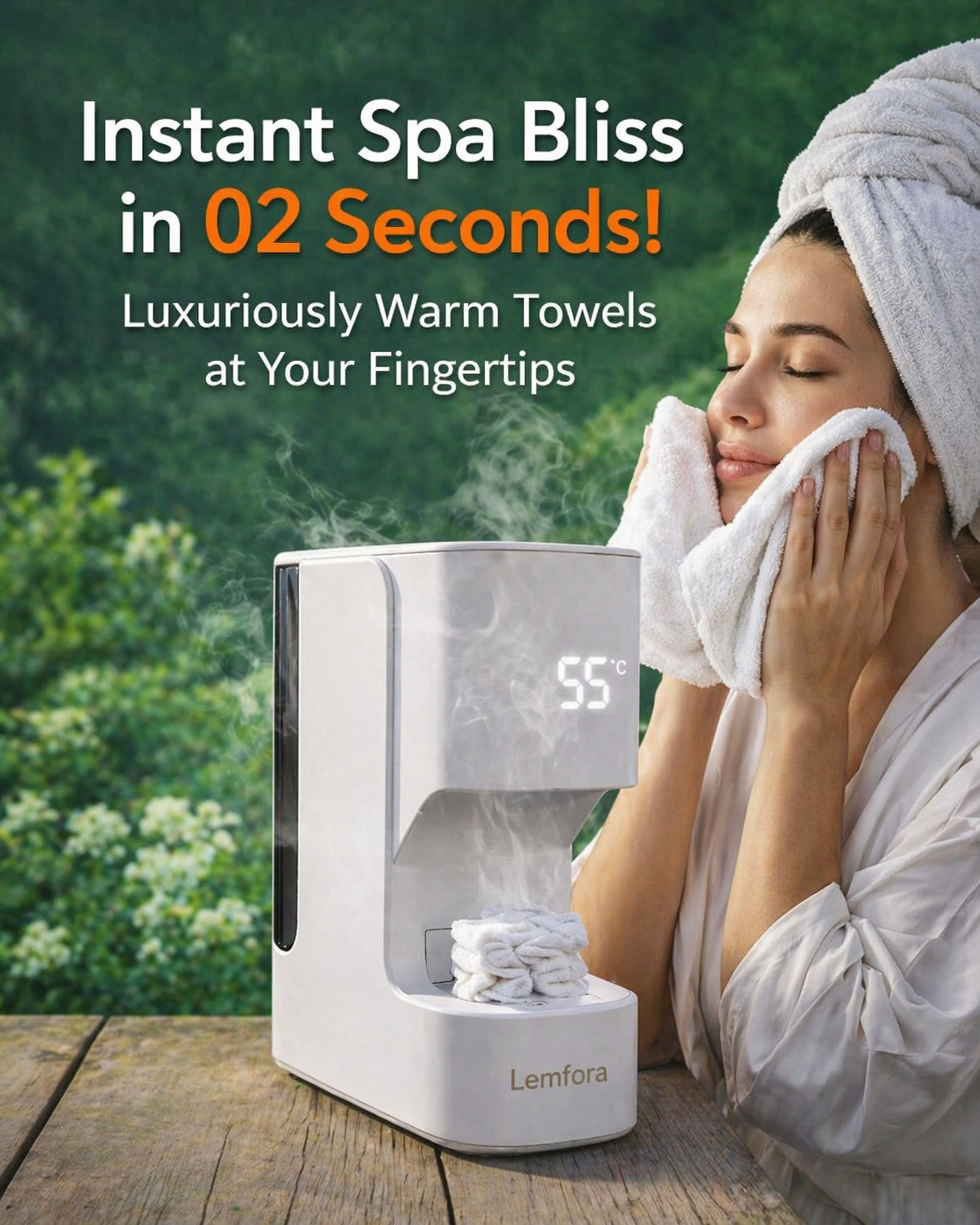 Lemfora™ Instant facial Spa – Portable Hot Towel Device Includes 20 Compressed eco friendly fiber Towels