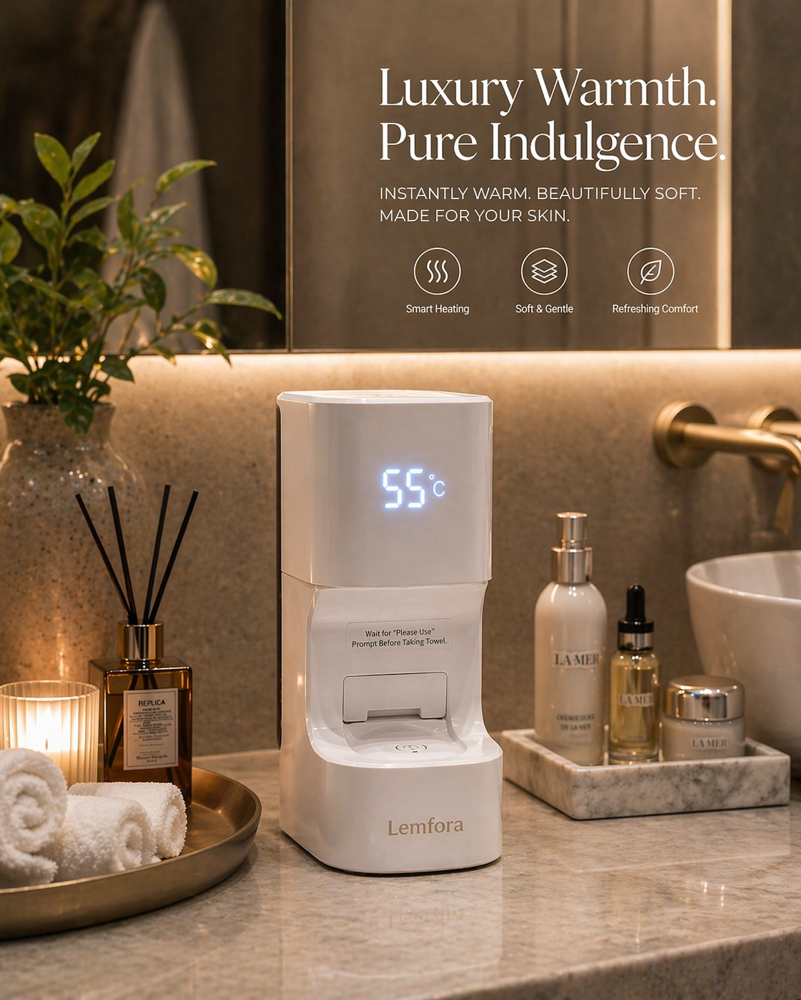 Lemfora™ Instant facial Spa – Portable Hot Towel Device Includes 20 Compressed eco friendly fiber Towels
