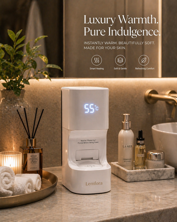 Lemfora™ Instant facial Spa – Portable Hot Towel Device Includes 20 Compressed eco friendly fiber Towels