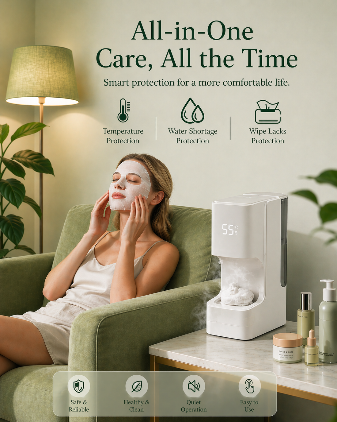 Lemfora™ Instant facial Spa – Portable Hot Towel Device Includes 20 Compressed eco friendly fiber Towels