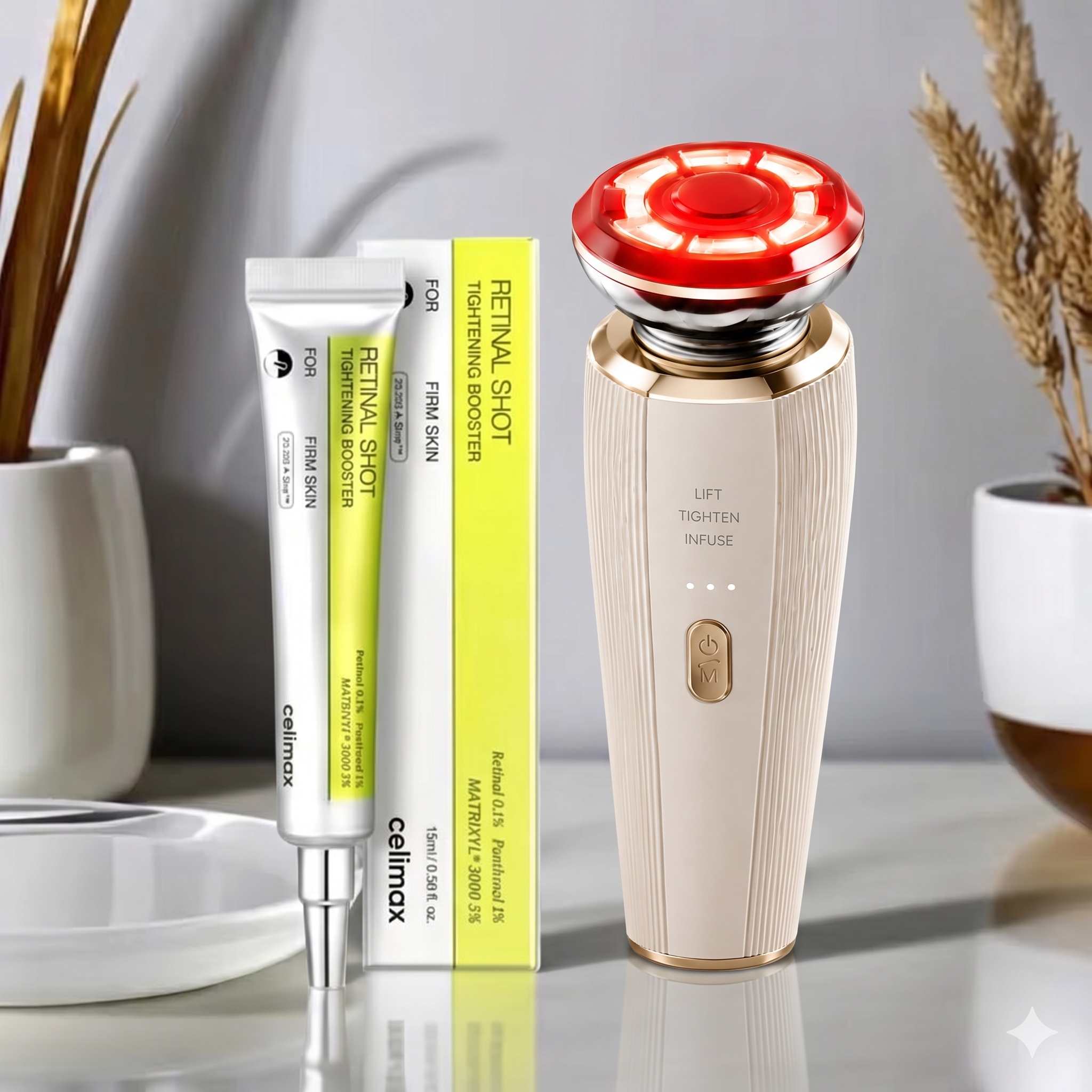LEMFORA Microcurrent Anti aging Facial Device + Retinol Eye Cream for Free +Free Shipping