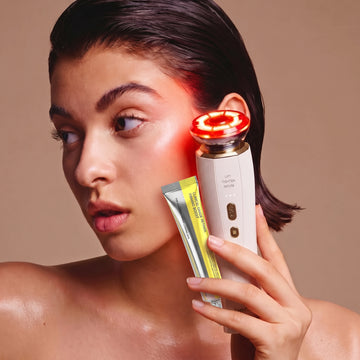 LEMFORA Microcurrent Anti aging Facial Device + Collagen Cream